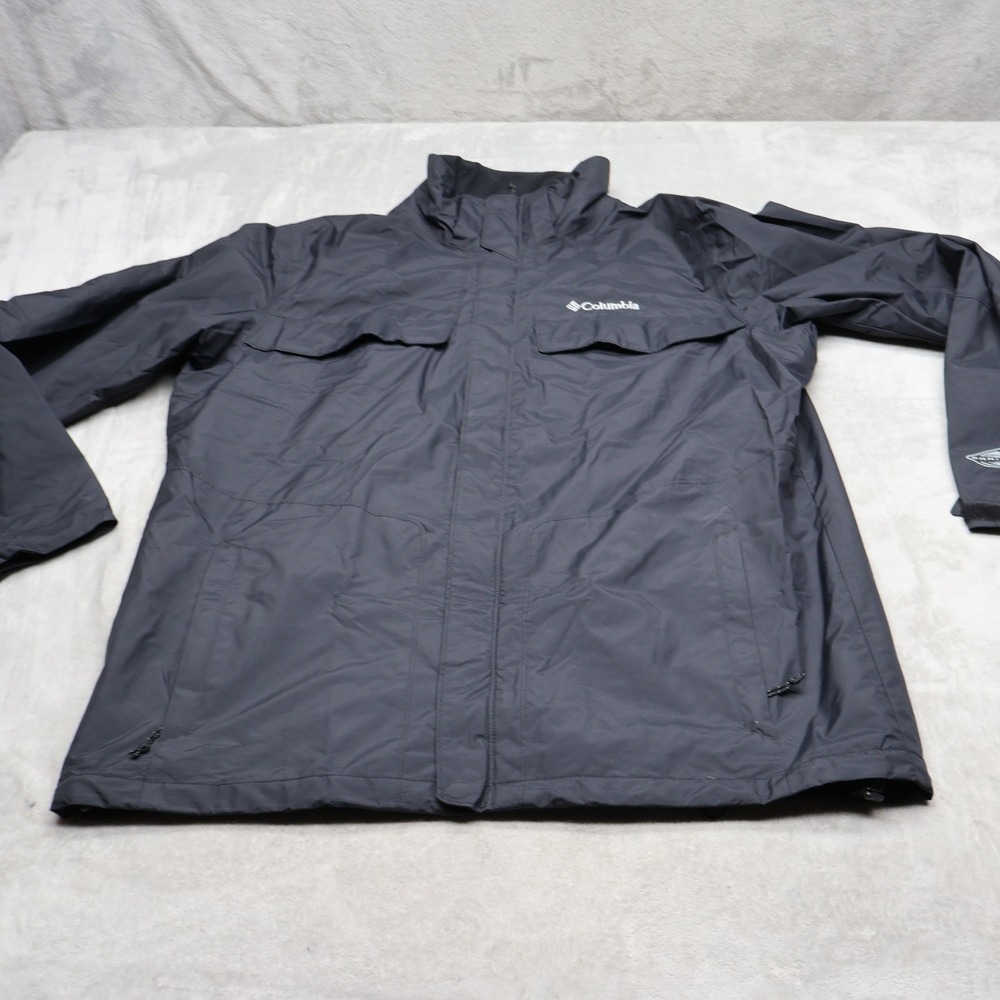 Columbia Jacket Mens Large Black Bugaboo III Waterproof Wind Rain 3in1 Shell